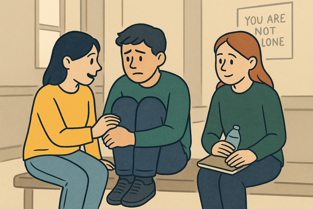 Cover illustration for the article: How MHFA-Inspired Peer Support Can Help LGBTQI+ Students Feel Safer In Schools